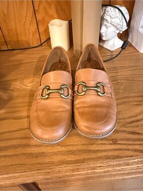 Women's Tan Leather Horsebit Loafers